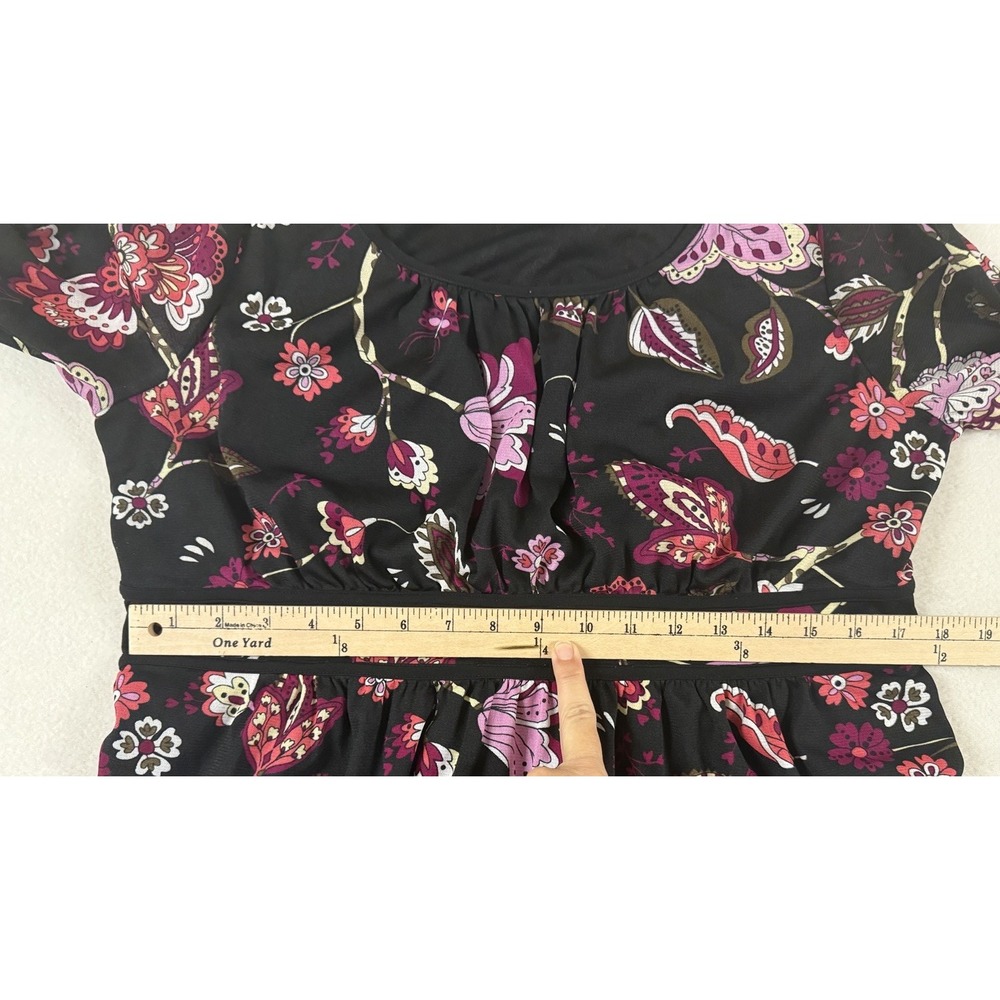 Venezia Womens Babydoll Top Paisley Mesh Size 14/16 Dark Romantic Bell Sleeves - Picture 7 of 8